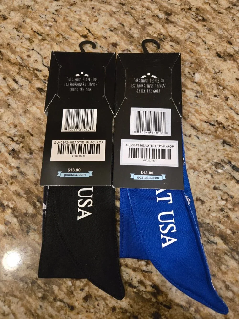 GOAT USA OG Headbands - 2 Pack - Carolina Blue and Black - BNWT
